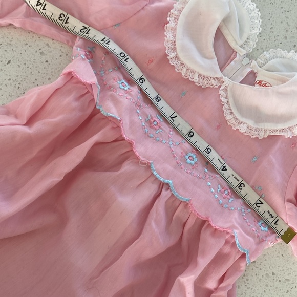 VINTAGE MOTHER’s PET BY CLAURE BELL toddler dress pink embroidery lace 3X rare - Picture 6 of 7